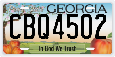 GA license plate CBQ4502