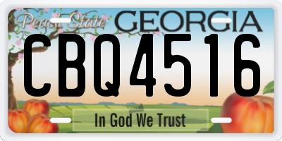 GA license plate CBQ4516