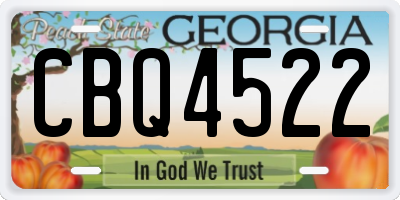 GA license plate CBQ4522