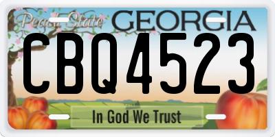 GA license plate CBQ4523