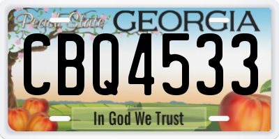 GA license plate CBQ4533