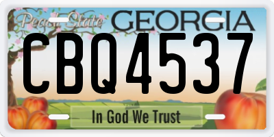 GA license plate CBQ4537