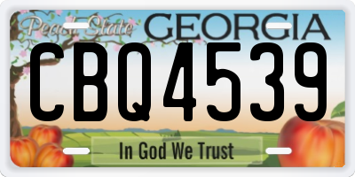 GA license plate CBQ4539