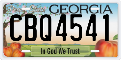 GA license plate CBQ4541