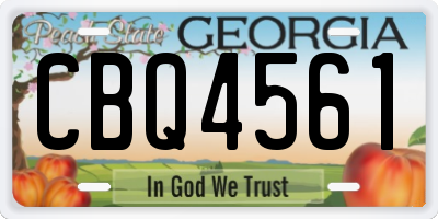GA license plate CBQ4561