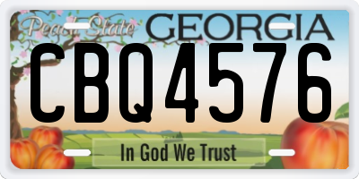 GA license plate CBQ4576