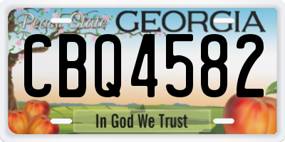 GA license plate CBQ4582