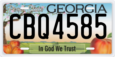 GA license plate CBQ4585