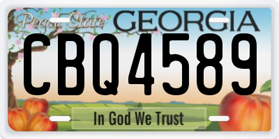 GA license plate CBQ4589