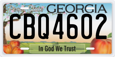GA license plate CBQ4602