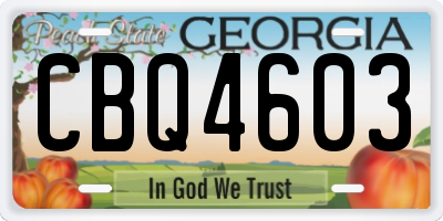 GA license plate CBQ4603