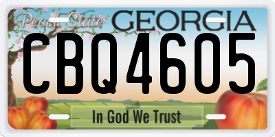 GA license plate CBQ4605