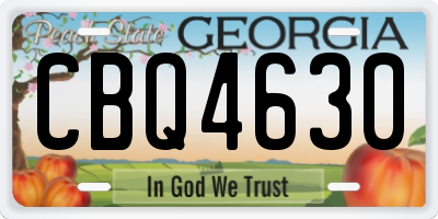 GA license plate CBQ4630