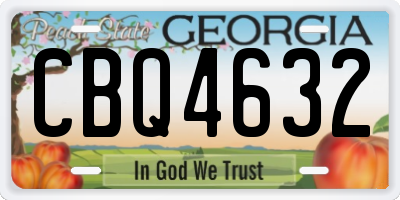 GA license plate CBQ4632