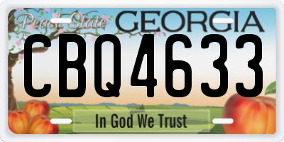 GA license plate CBQ4633