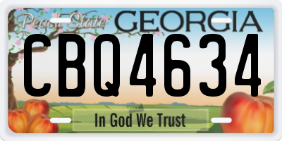 GA license plate CBQ4634