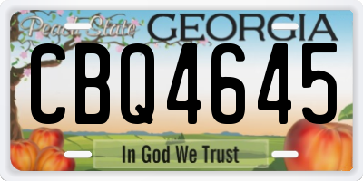 GA license plate CBQ4645