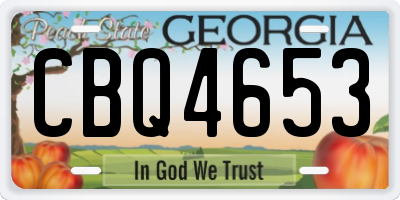 GA license plate CBQ4653