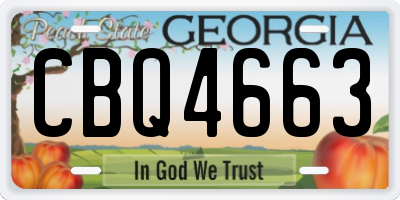 GA license plate CBQ4663