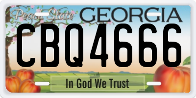 GA license plate CBQ4666