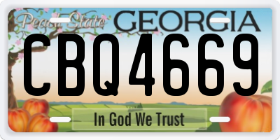 GA license plate CBQ4669