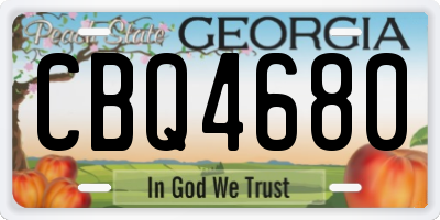 GA license plate CBQ4680