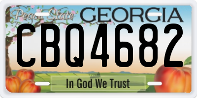 GA license plate CBQ4682