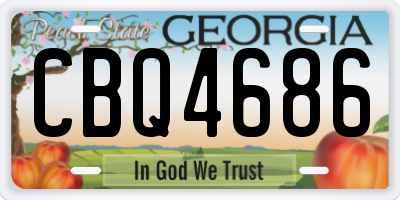 GA license plate CBQ4686