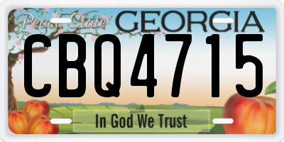 GA license plate CBQ4715