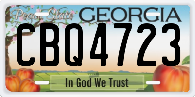 GA license plate CBQ4723