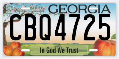 GA license plate CBQ4725