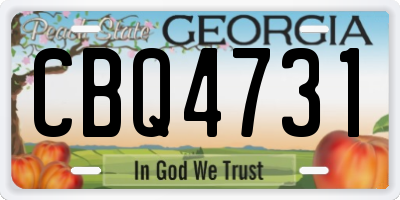 GA license plate CBQ4731
