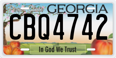 GA license plate CBQ4742