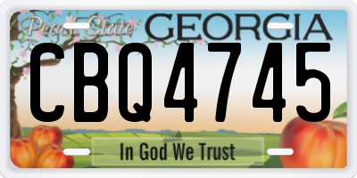 GA license plate CBQ4745