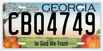 GA license plate CBQ4749