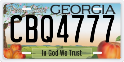 GA license plate CBQ4777