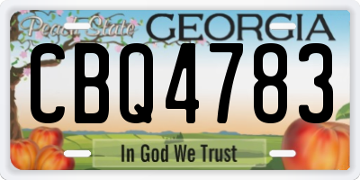 GA license plate CBQ4783
