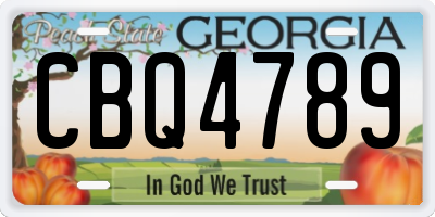 GA license plate CBQ4789