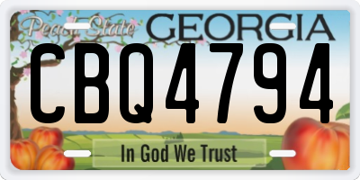 GA license plate CBQ4794