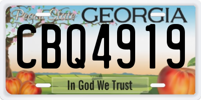 GA license plate CBQ4919