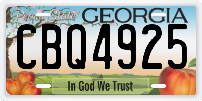GA license plate CBQ4925