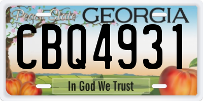 GA license plate CBQ4931