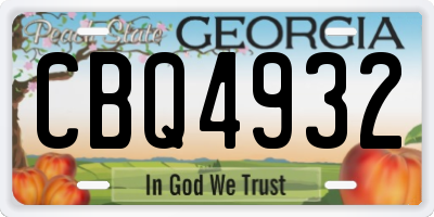GA license plate CBQ4932