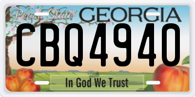 GA license plate CBQ4940