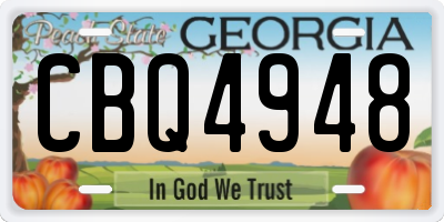 GA license plate CBQ4948
