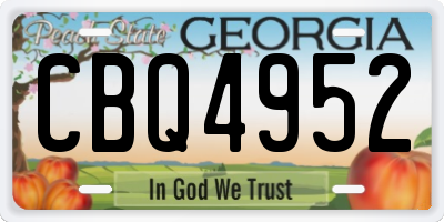 GA license plate CBQ4952