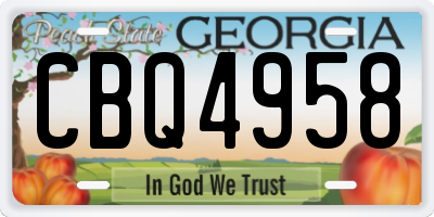 GA license plate CBQ4958