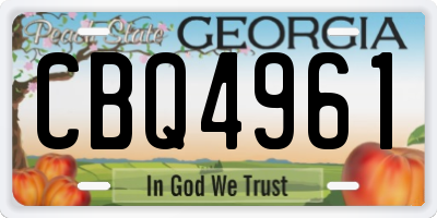 GA license plate CBQ4961