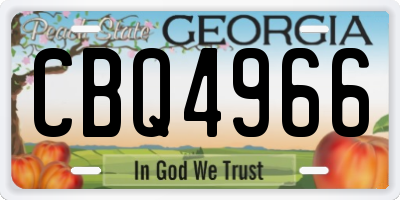 GA license plate CBQ4966