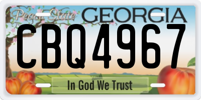 GA license plate CBQ4967